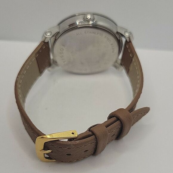 Fossil ES3112 Women Brown Leather Analog Mother Of Pearl Dial Quartz Watch BC619 - Picture 10 of 10